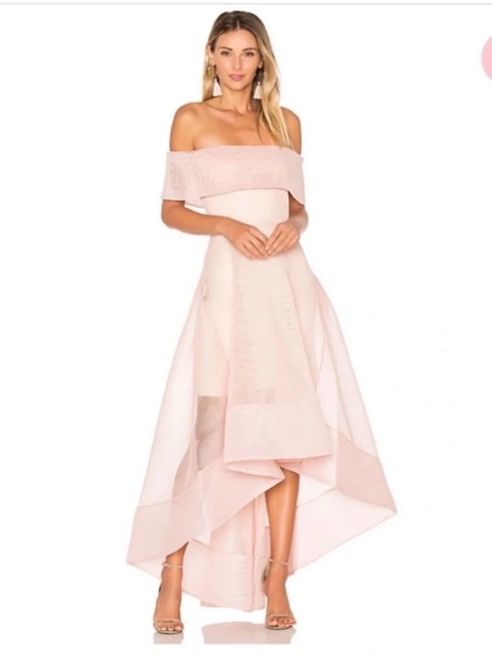 Bronx and Banco Dresses & Skirts - ⁠Bronx and Banco NWT Blush Pink Tulip Off Shoulder Cutout Mesh Gown Dress 4⁠